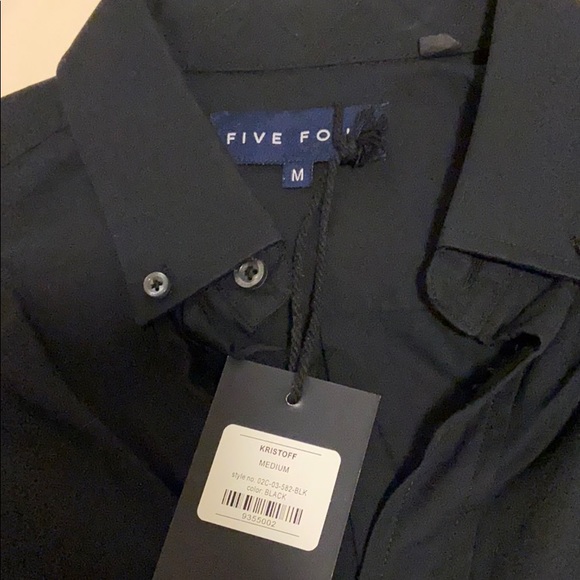 Black button up dress shirt. Five four. - Picture 2 of 3